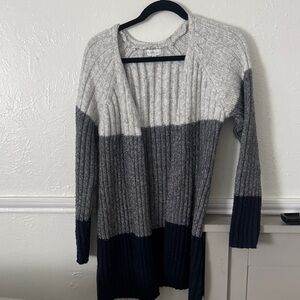 Olivia Sky Gray and Black Colorblock Cardigan